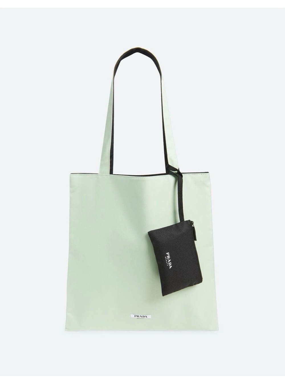 Prada Beauty Mint Green/black Tote Bag with Black Pouch GWP tote